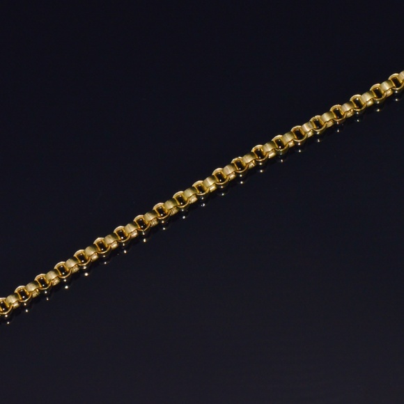 VINTAGE ITALIAN SOLID 18K GOLD ROLO LINK STACKING CHAIN BRACELET - Picture 3 of 10